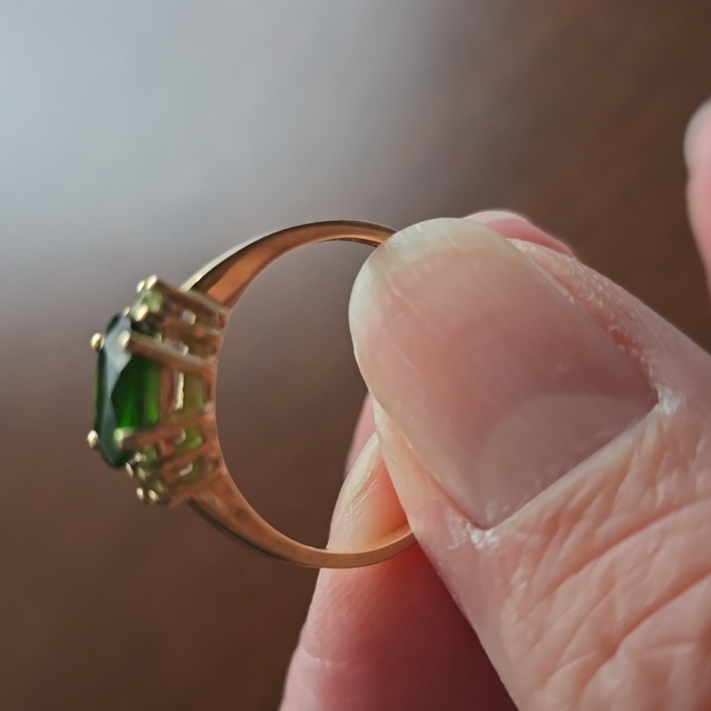 HPx4. Very Vintage. 14k Gold Ring 1ctw East-West Russian Diopside & Peridot. Sz7 - Picture 3 of 7